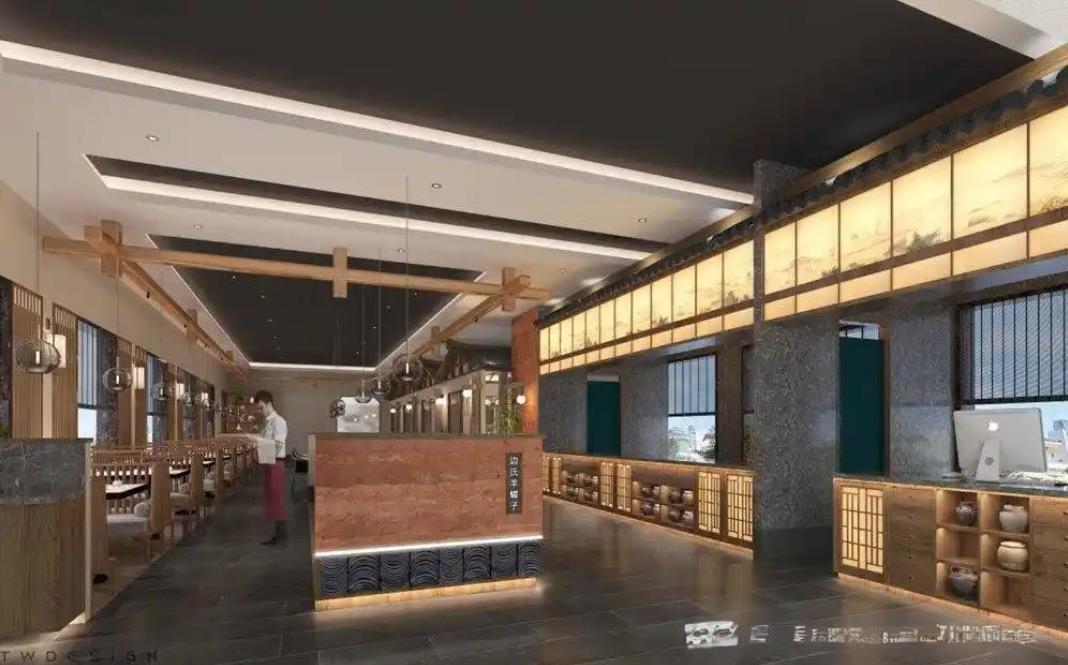 合肥蝦王餐飲店裝修設(shè)計效果圖案例