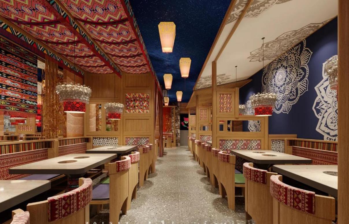 民族元素餐飲店設(shè)計(jì)效果圖