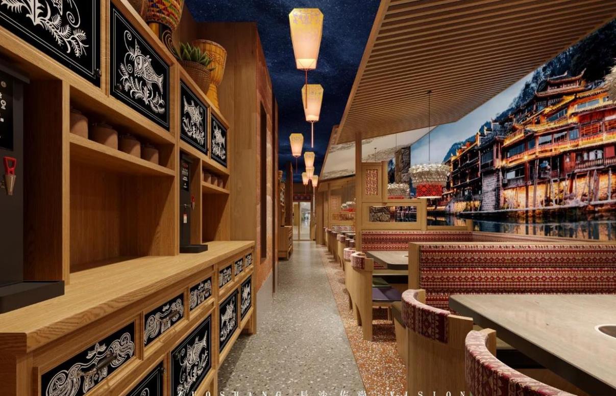 民族元素餐飲店設(shè)計(jì)效果圖
