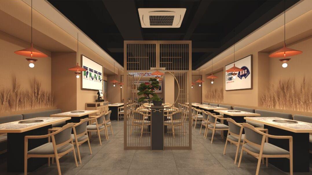 酸菜魚小型餐飲店裝修設(shè)計(jì)效果圖
