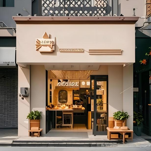 奶油風(fēng)蛋糕甜品店裝修效果圖，巧妙設(shè)計(jì)引流